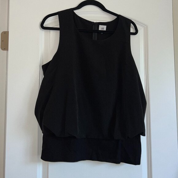 Black sleeveless bubble hem top - Picture 3 of 6